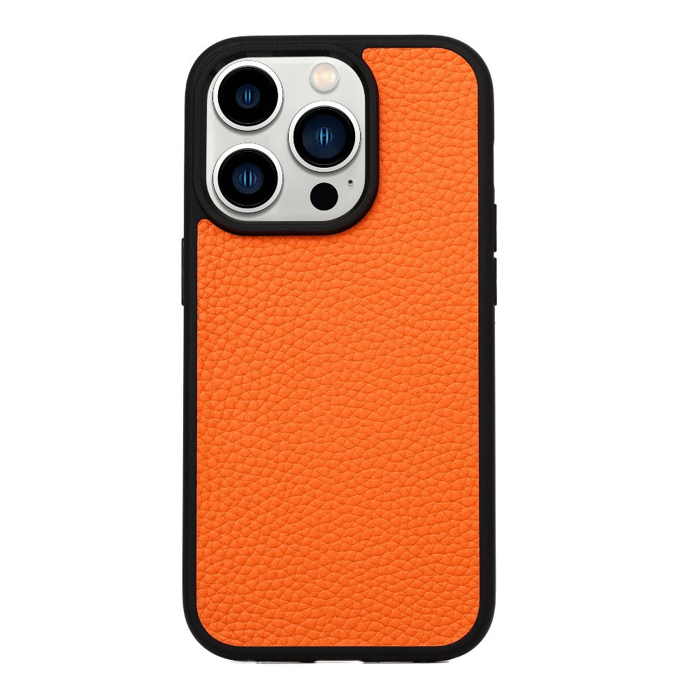 Orange Pebble Real Leather iPhone 14 Series Case – shoppetite.com